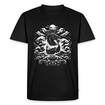 Bateau-dragon viking Valhalla Nord - T-shirt Premium bio Homme - noir - Devant - Nico (187cm)