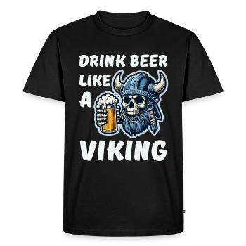 Drink beer like a real Viking Prost Odin - Men's Premium Organic T-Shirt - black - Front - Nico (187cm)