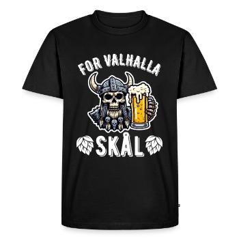 For Valhalla - SKAL - Cheers Viking Beer - Men's Premium Organic T-Shirt - black - Front - Nico (187cm)