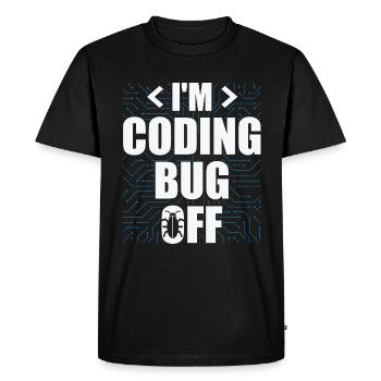 I'm Coding Bug Off It Specialists Software - Men's Premium Organic T-Shirt - black - Front - Nico (187cm)