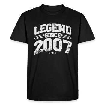 Legend Since 2007 Cadeau d’anniversaire vintage - T-shirt Premium bio Homme - noir - Devant - Nico (187cm)