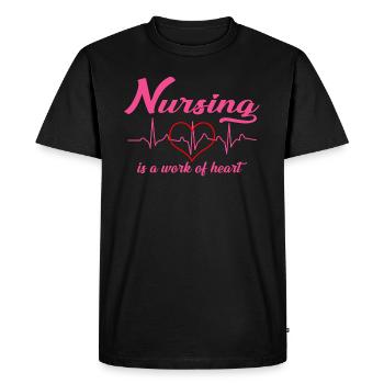 NURSING WORK WITH HEART Nurse Geschenk - T-shirt Premium bio Homme - noir - Devant - Nico (187cm)