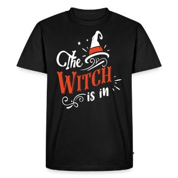La sorcière est dans la citation de sorcière d'Halloween - T-shirt Premium bio Homme - noir - Devant - Nico (187cm)