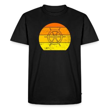 Vintage sunset retro sailing - Men's Premium Organic T-Shirt - black - Front - Nico (187cm)