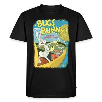Looney Tunes Bugs Bunny Adventure Vintage - T-shirt Premium bio Homme - noir - Devant - Nico (187cm)