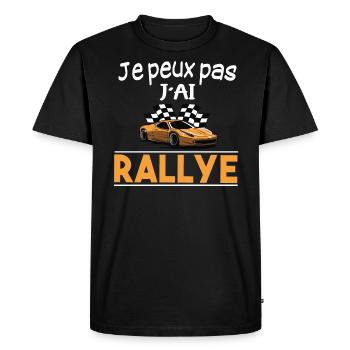 Rallye. Course automobile. Cadeau t-shirt humour - T-shirt Premium bio Homme - noir - Devant - Nico (187cm)