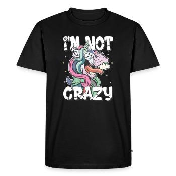 je ne suis pas fou - cadeau de licorne folle - T-shirt Premium bio Homme - noir - Devant - Nico (187cm)