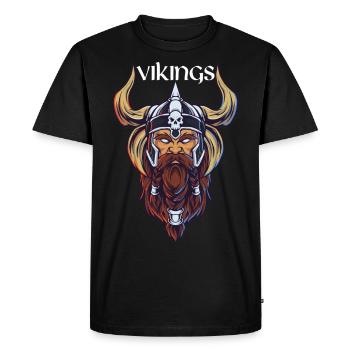 Tête de Vikings - T-shirt Premium bio Homme - noir - Devant - Nico (187cm)