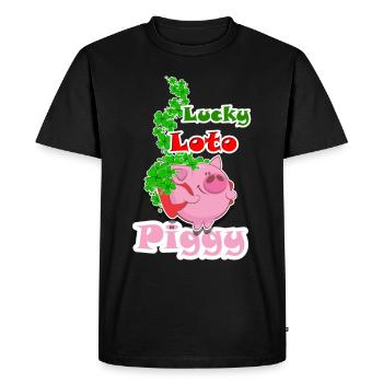 Lucky LOTO piggy - T-shirt Premium bio Homme - noir - Devant - Nico (187cm)