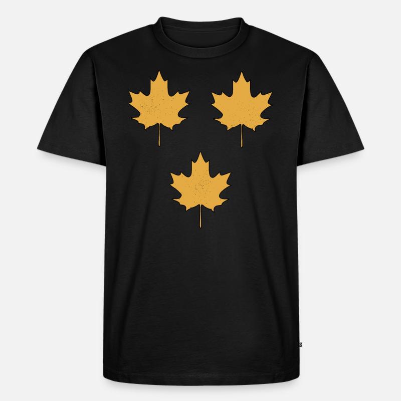 maple leaf pattern - Men's Premium Organic T-Shirt - black