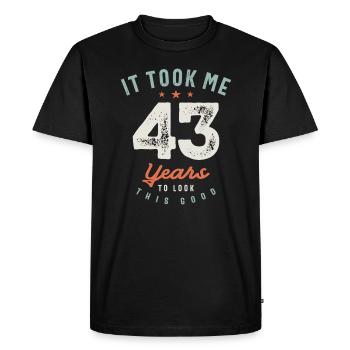 43 Birthday Funny 43 Years Old - Men's Premium Organic T-Shirt - black - Front - Nico (187cm)