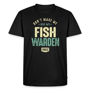 Fish Warden Job Title Profession Birthday Worker - Men's Premium Organic T-Shirt - black - Front - Nico (187cm)
