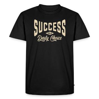 Daily Choice: Success is Yours Motivational Quote - Men's Premium Organic T-Shirt - black - Front - Nico (187cm)