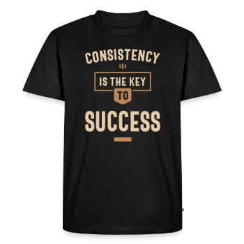 Consistency is The Key To Success - Motivational - Men's Premium Organic T-Shirt - black - Front - Nico (187cm)