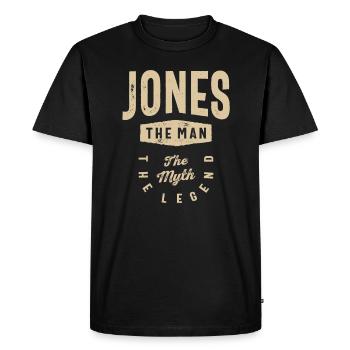 Jones The Man The Myth The Legend - Men's Premium Organic T-Shirt - black - Front - Nico (187cm)