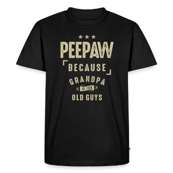 Peepaw parce que grand-père est pour les vieux - Grand-père - T-shirt Premium bio Homme - noir - Devant - Nico (187cm)