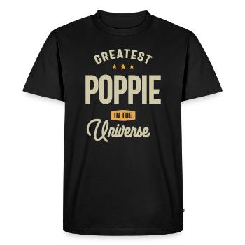 Le plus grand coquelicot de l’univers - Grand-père - T-shirt Premium bio Homme - noir - Devant - Nico (187cm)