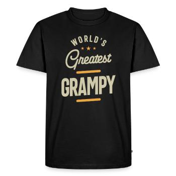 World's Greatest Grampy - Grandpa - Men's Premium Organic T-Shirt - black - Front - Nico (187cm)