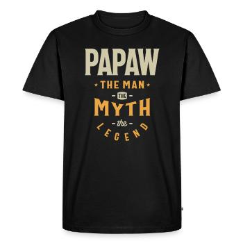 Papaw L’homme Le mythe La légende - Grand-père - T-shirt Premium bio Homme - noir - Devant - Nico (187cm)