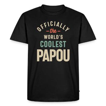 Officiellement le papa le plus cool du monde - Grand-père - T-shirt Premium bio Homme - noir - Devant - Nico (187cm)
