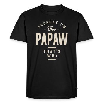 Parce que je suis la papaye, c’est pourquoi - drôle - T-shirt Premium bio Homme - noir - Devant - Nico (187cm)