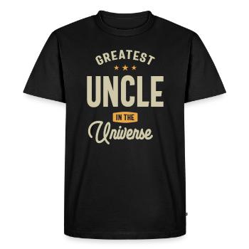 Le plus grand oncle de l’univers - T-shirt Premium bio Homme - noir - Devant - Nico (187cm)