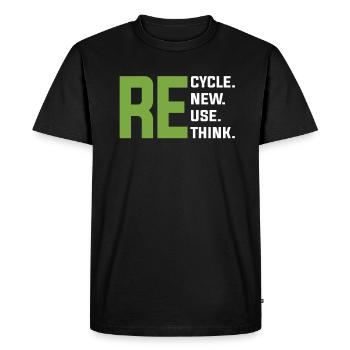 Recycler Réutiliser Repenser Repenser - Jour de la Terre - T-shirt Premium bio Homme - noir - Devant - Nico (187cm)