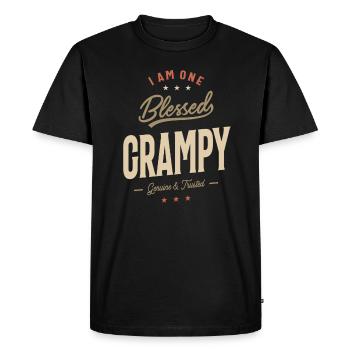 I Am One B Grampy - Dad and Grandpa - Men's Premium Organic T-Shirt - black - Front - Nico (187cm)