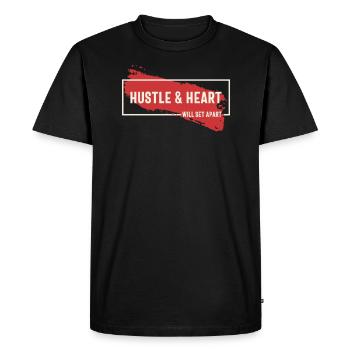 L’agitation et le cœur se mettront à part - Motivationnel - T-shirt Premium bio Homme - noir - Devant - Nico (187cm)