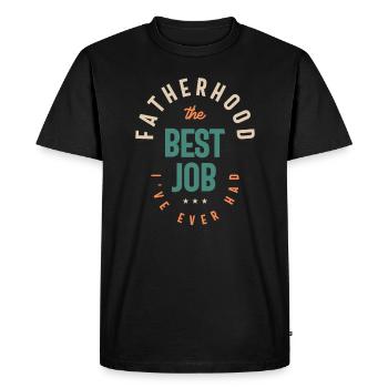 Paternité - Le meilleur travail que j’ai jamais eu - Pères - T-shirt Premium bio Homme - noir - Devant - Nico (187cm)