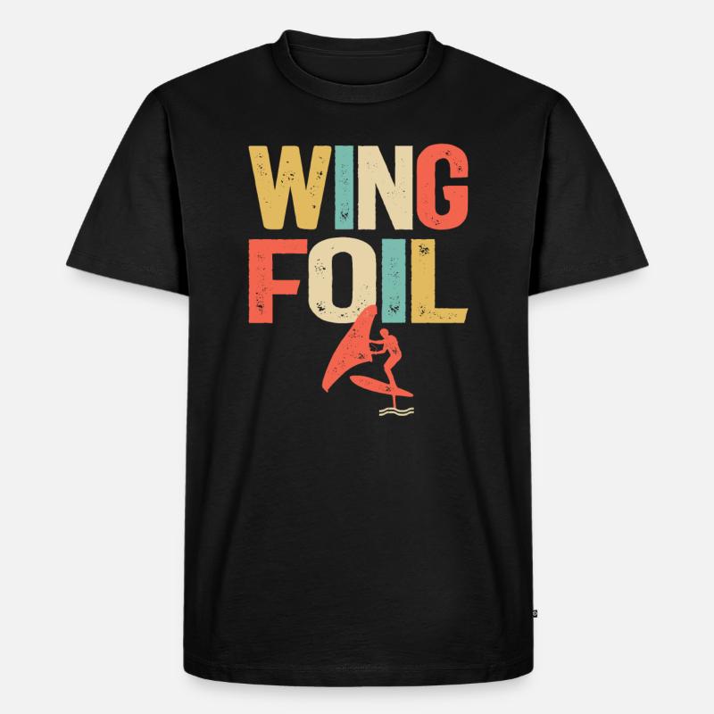 Wing Foil Evolution - Wing Foiling - Männer Premium Bio T-Shirt - Schwarz