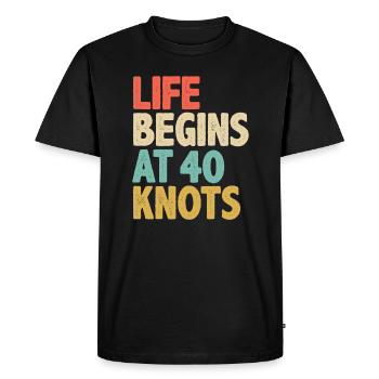 La vie commence à 40 nœuds - Kitesurf - T-shirt Premium bio Homme - noir - Devant - Nico (187cm)