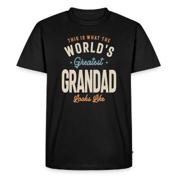 Le plus grand grand-père du monde - Papy - T-shirt Premium bio Homme - noir - Devant - Nico (187cm)