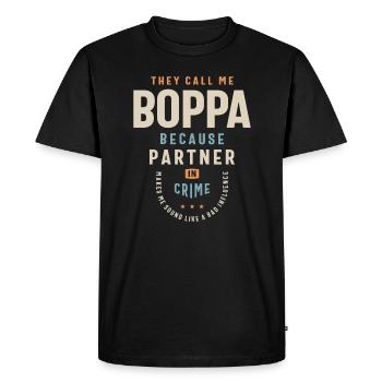 Boppa - The Not-So-Bad Influence Dad and Grandpa - Men's Premium Organic T-Shirt - black - Front - Nico (187cm)