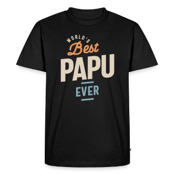 World's Best Papu Ever - Design for Dad & Grandpa - Men's Premium Organic T-Shirt - black - Front - Nico (187cm)