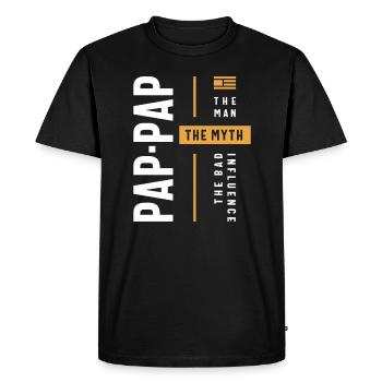 Pap-Pap L’homme Le Mythe La Mauvaise Influence - T-shirt Premium bio Homme - noir - Devant - Nico (187cm)