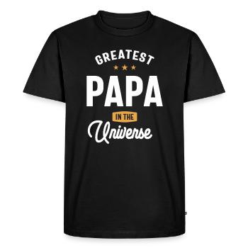 Greatest Papa in the Universe - Dad and Grandpa - Men's Premium Organic T-Shirt - black - Front - Nico (187cm)