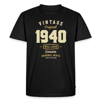 Vintage Original 1940 - 83rd birthday - Men's Premium Organic T-Shirt - black - Front - Nico (187cm)
