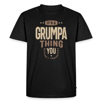 Grumpa's Secret - You Wouldn't Understand, Grandpa - Men's Premium Organic T-Shirt - black - Front - Nico (187cm)
