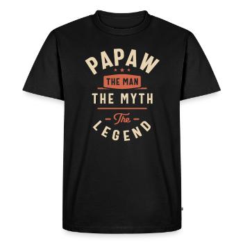Papaw L’homme Le mythe La légende - T-shirt Premium bio Homme - noir - Devant - Nico (187cm)
