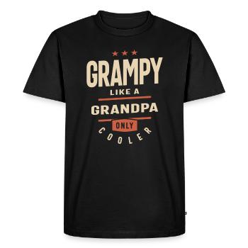 Grampy - Grandpa Upgrade Extra Cool - Men's Premium Organic T-Shirt - black - Front - Nico (187cm)