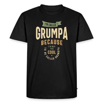 Grumpa - Beaucoup trop cool pour grand-père - T-shirt Premium bio Homme - noir - Devant - Nico (187cm)