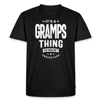 Gramps Enigma - It's a Gramps Thing You Wouldn't - Men's Premium Organic T-Shirt - black - Front - Nico (187cm)