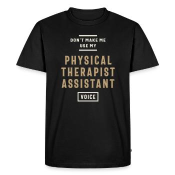 PTA Voice - Don't Push It! - Men's Premium Organic T-Shirt - black - Front - Nico (187cm)