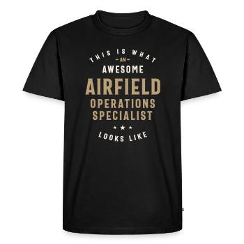 L’impressionnant spécialiste des opérations d’aérodrome - T-shirt Premium bio Homme - noir - Devant - Nico (187cm)