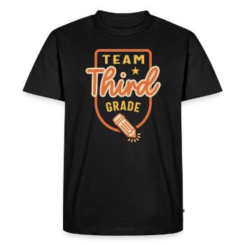 Équipe Élève enseignant de troisième année Retour à l’école - T-shirt Premium bio Homme - noir - Devant - Nico (187cm)