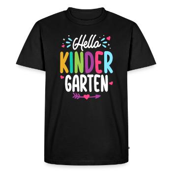 Bonjour Élève enseignant de la maternelle et de la rentrée scolaire - T-shirt Premium bio Homme - noir - Devant - Nico (187cm)