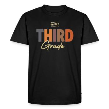 Oh hey troisième année, retour à l’école - T-shirt Premium bio Homme - noir - Devant - Nico (187cm)
