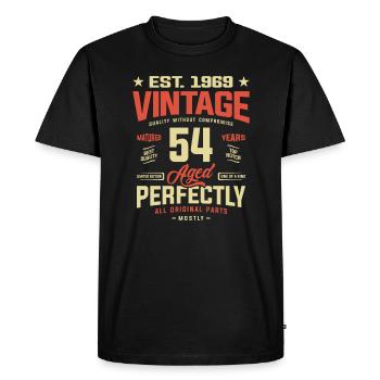 Millésime 1969 - 54ème anniversaire - T-shirt Premium bio Homme - noir - Devant - Nico (187cm)