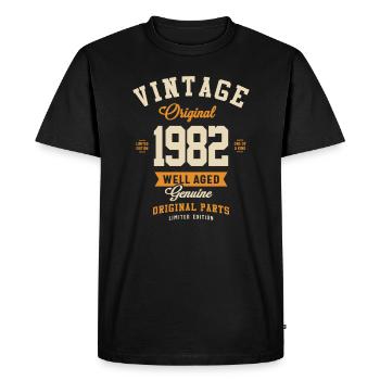 Vintage 1982 Birthday 41 Years Old - Men's Premium Organic T-Shirt - black - Front - Nico (187cm)